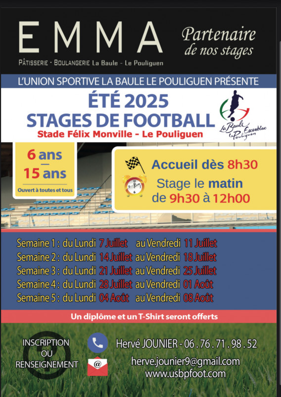 Stages d'été de football USBP - Le Pouliguen 