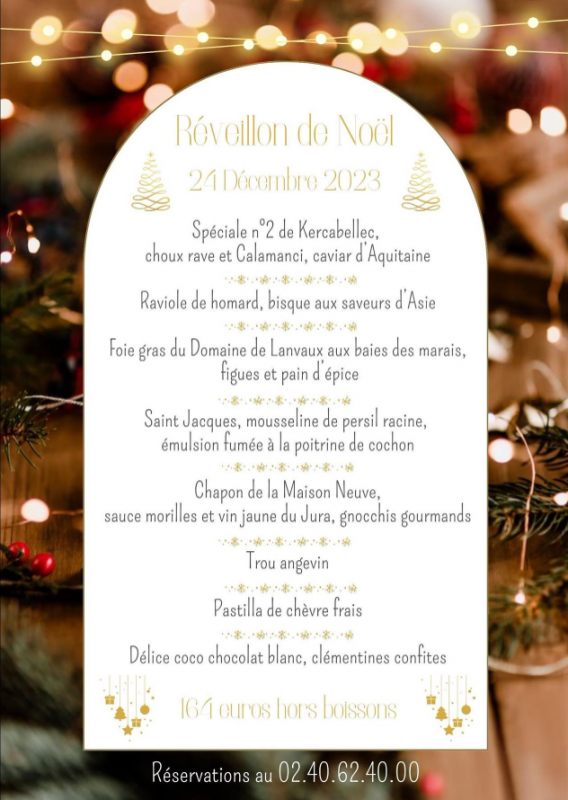 Votre diner du 24 décembre à La Table du Saint-Christophe - La Baule