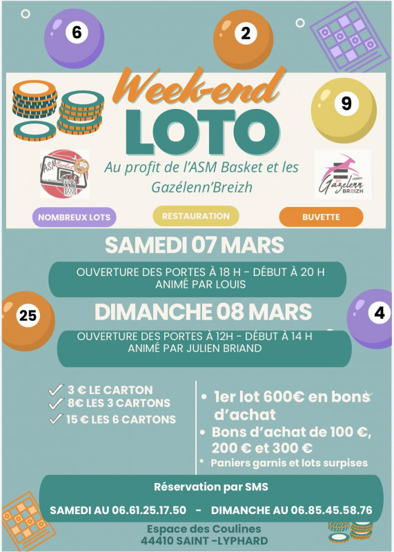 Week-end Loto - ASM Basket - Gazélenn'Breizh - Saint-Lyphard - © ASM Basket - Gazélenn'Breizh Week-end Loto - ASM Basket - Gazélenn'Breizh - Saint-Lyphard